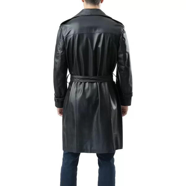 BGSD Men Xander Classic Leather Long Trench Coat Regular Big amp Tall and ShortBlack