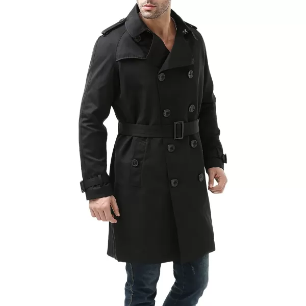 BGSD Mens Waterproof Classic Double Breasted Trench Coat with Removable Liner Black XLargeBGSD Mens Waterproof Classic Double Breasted Trench Coat with Removable Liner Black XLarge