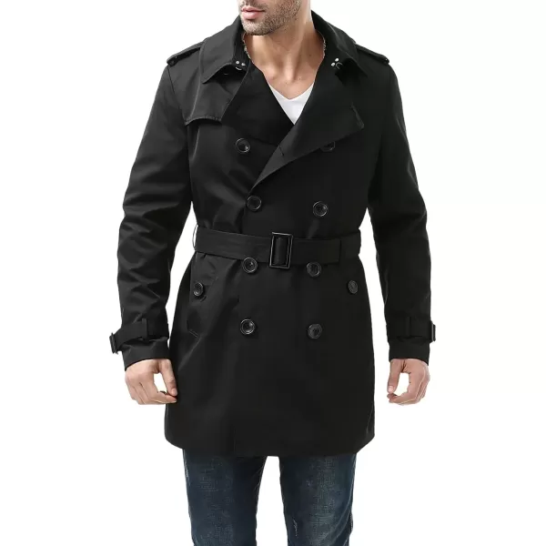 BGSD Mens Waterproof Double Breasted Mid Length Trench Coat with Removable LinerBGSD Mens Waterproof Double Breasted Mid Length Trench Coat with Removable Liner