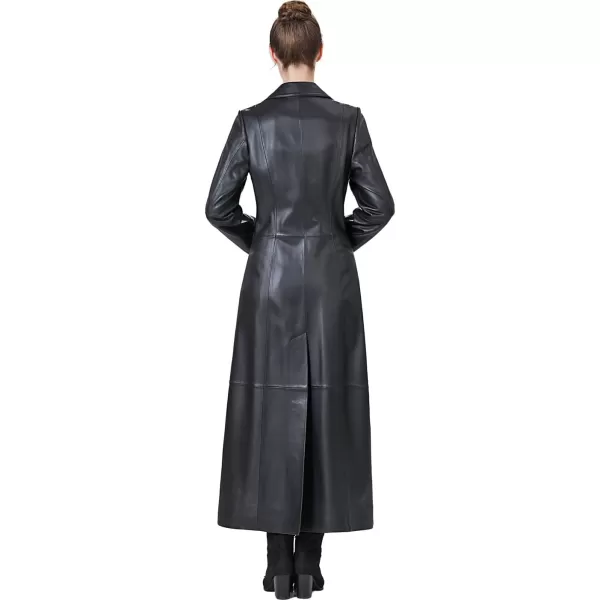 BGSD Monogram Collection Women New Zealand Lambskin Leather Maxi Coat Regular amp Plus Size amp PetiteBlack