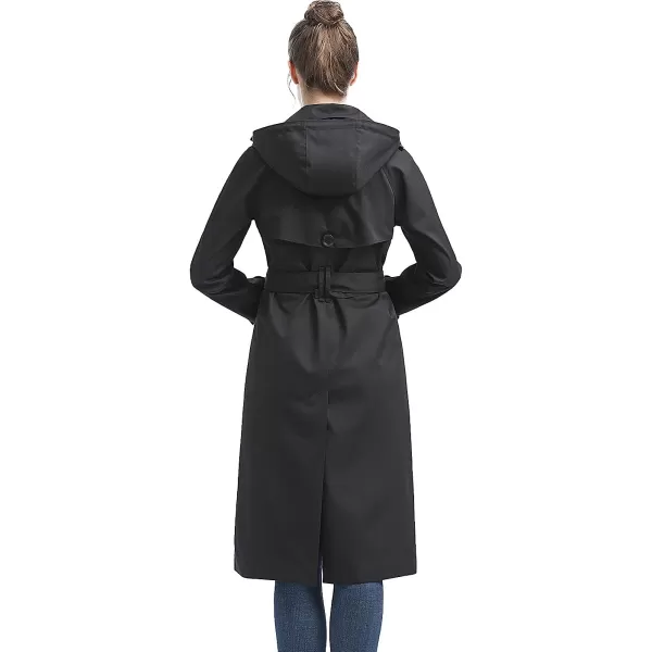 BGSD Women 34 Length Waterproof Hooded Trench Coat  Regular amp Plus SizeBlack