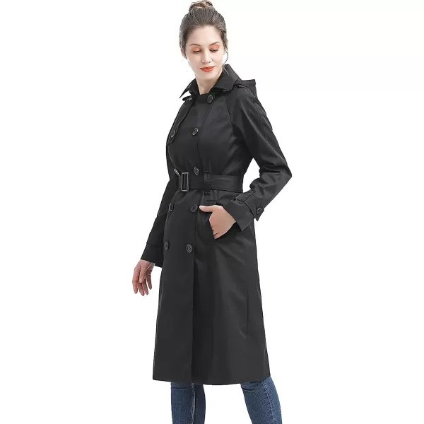 BGSD Women 34 Length Waterproof Hooded Trench Coat  Regular amp Plus SizeBlack