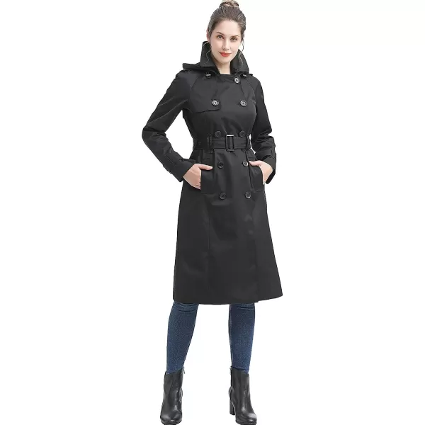 BGSD Women 34 Length Waterproof Hooded Trench Coat  Regular amp Plus SizeBlack