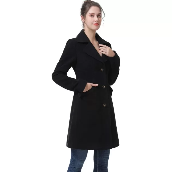 BGSD Women Ada MidLength Wool Walking Coat Regular amp Plus Size amp PetiteBlack