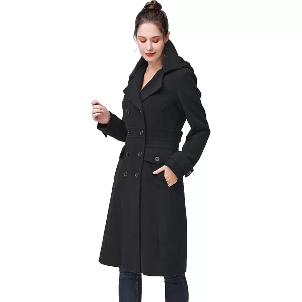 BGSD Women Ady Wool Pea Coat Regular amp Plus Size amp PetiteBlack