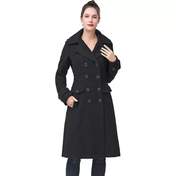 BGSD Women Ady Wool Pea Coat Regular amp Plus Size amp PetiteBlack