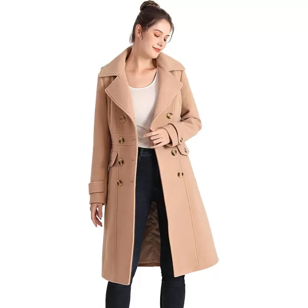 BGSD Women Ady Wool Pea Coat Regular amp Plus Size amp PetiteCamel