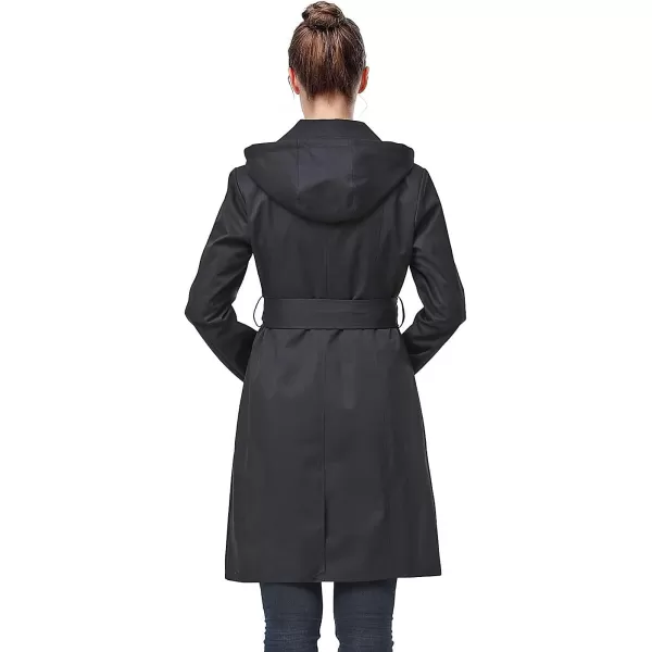 BGSD Women Aleah Waterproof Hooded Trench Coat  Regular amp Plus SizeBlack