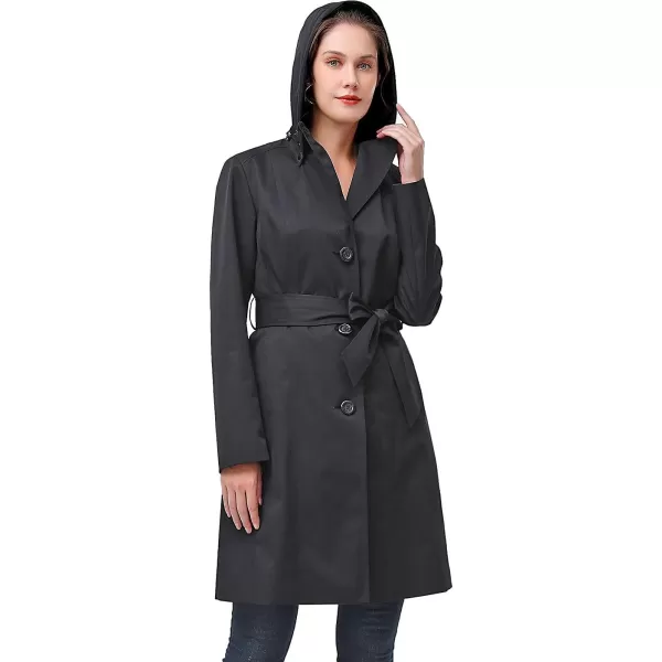 BGSD Women Aleah Waterproof Hooded Trench Coat  Regular amp Plus SizeBlack