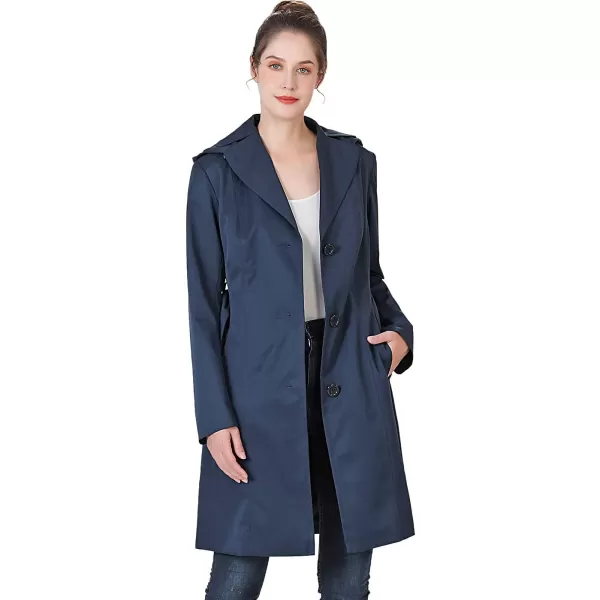 BGSD Women Aleah Waterproof Hooded Trench Coat  Regular amp Plus SizeNavy