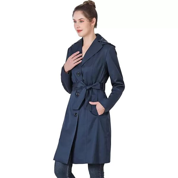 BGSD Women Aleah Waterproof Hooded Trench Coat  Regular amp Plus SizeNavy