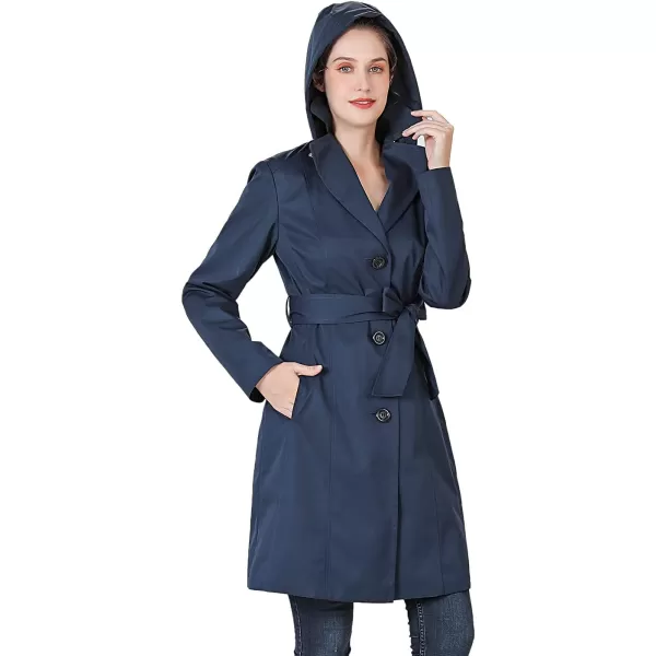 BGSD Women Aleah Waterproof Hooded Trench Coat  Regular amp Plus SizeNavy