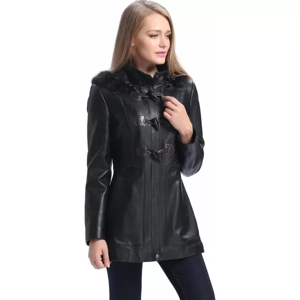 BGSD Women Amanda Lambskin Leather Coat Regular amp Plus Size amp PetiteBlack