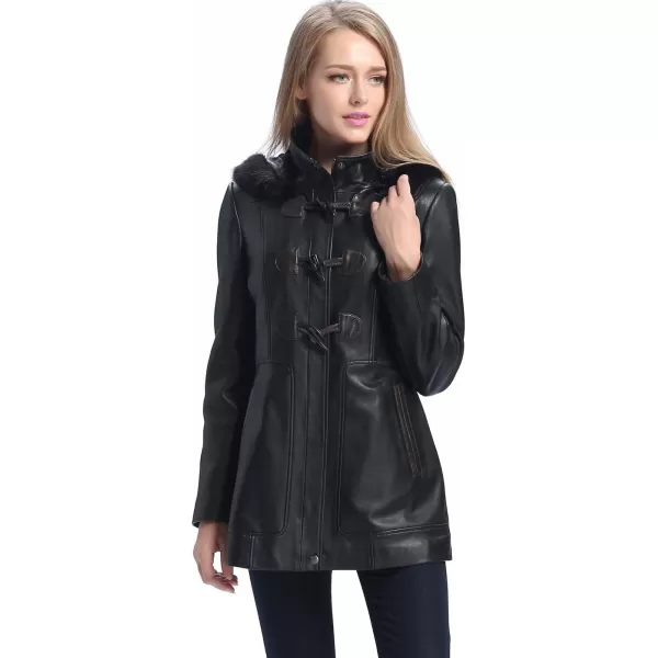 BGSD Women Amanda Lambskin Leather Coat Regular amp Plus Size amp PetiteBlack