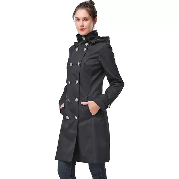 BGSD Women Amari Waterproof Hooded Trench Coat  Regular amp Plus SizeBlack