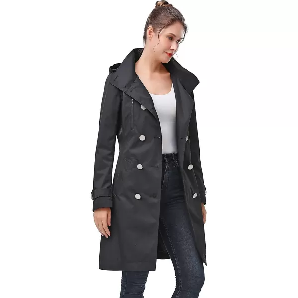 BGSD Women Amari Waterproof Hooded Trench Coat  Regular amp Plus SizeBlack