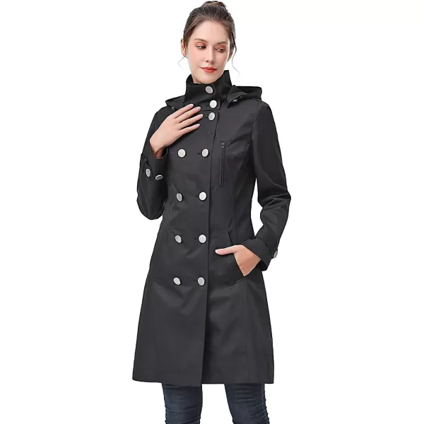 BGSD Women Amari Waterproof Hooded Trench Coat  Regular amp Plus SizeBlack