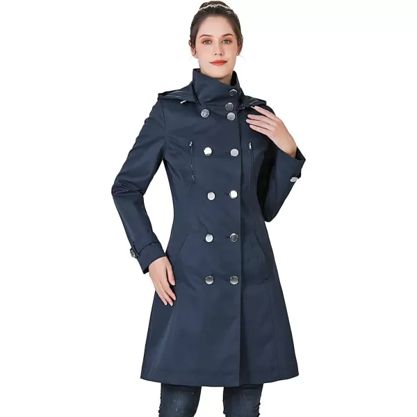 BGSD Women Amari Waterproof Hooded Trench Coat  Regular amp Plus SizeNavy