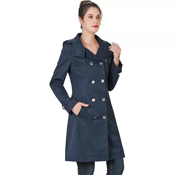 BGSD Women Amari Waterproof Hooded Trench Coat  Regular amp Plus SizeNavy