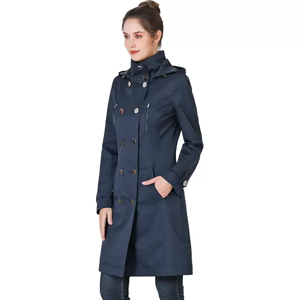 BGSD Women Amari Waterproof Hooded Trench Coat  Regular amp Plus SizeNavy