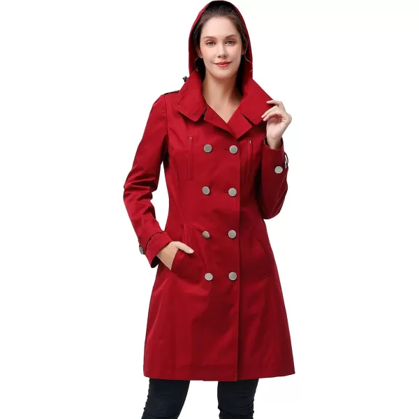 BGSD Women Amari Waterproof Hooded Trench Coat  Regular amp Plus SizeRed