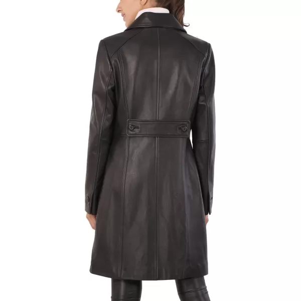 BGSD Women Amber Lambskin Leather Walking Coat Regular amp Plus Size amp PetiteBlack