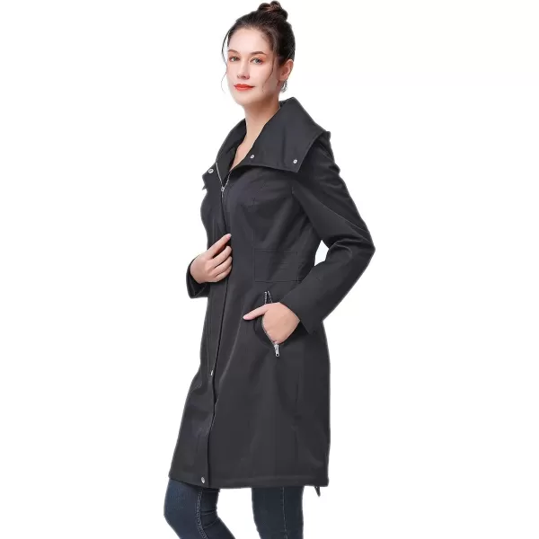 BGSD Women Anais Waterproof Hooded Rain Jacket Ourdoor Windbreaker Parka Coat  Regular amp Plus SizeBlack