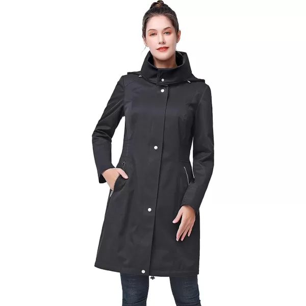 BGSD Women Anais Waterproof Hooded Rain Jacket Ourdoor Windbreaker Parka Coat  Regular amp Plus SizeBlack