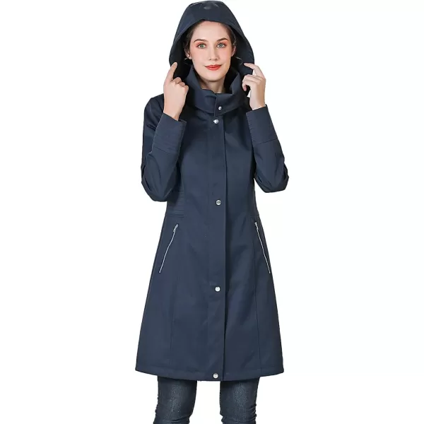 BGSD Women Anais Waterproof Hooded Rain Jacket Ourdoor Windbreaker Parka Coat  Regular amp Plus SizeNavy