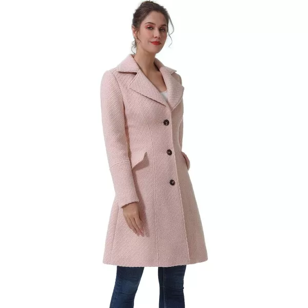 BGSD Women Ann Fit amp Flare Boucle Wool Coat Regular amp Plus Size amp PetiteBlush