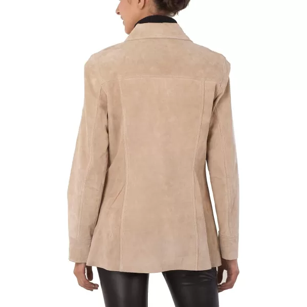 BGSD Women Anna Suede Leather Car Coat Regular amp Plus Size amp PetiteBrandy