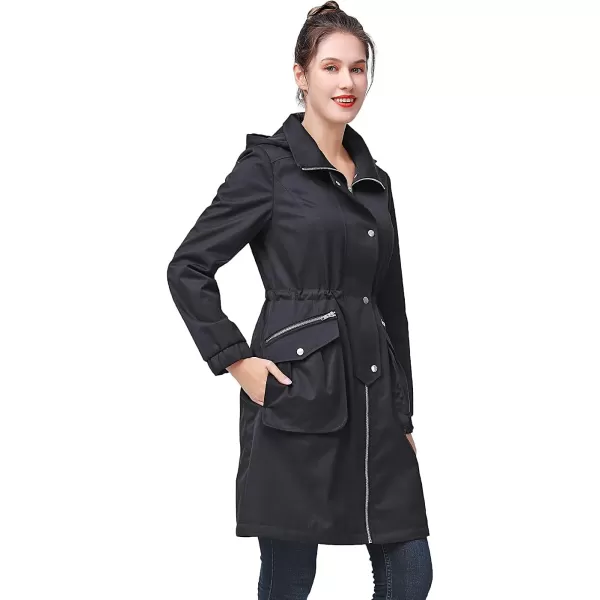 BGSD Women Ariah Waterproof Hooded Rain Jacket Parka Coat  Regular amp Plus SizeBlack