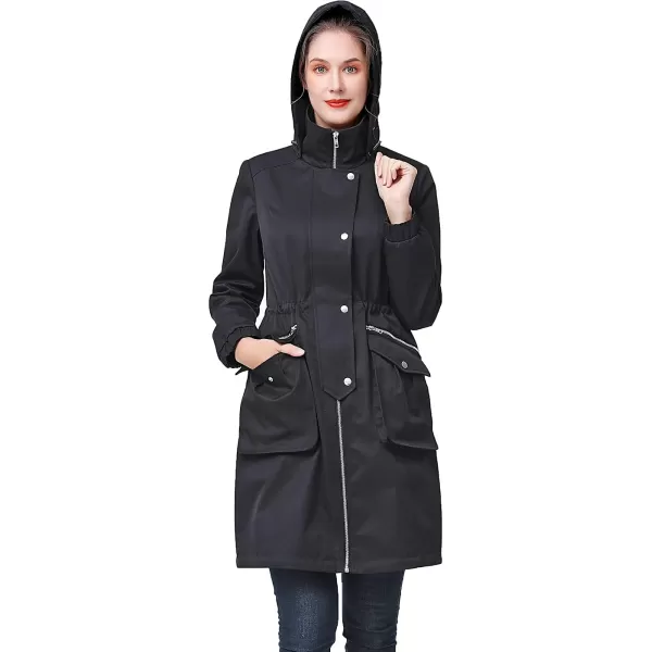 BGSD Women Ariah Waterproof Hooded Rain Jacket Parka Coat  Regular amp Plus SizeBlack