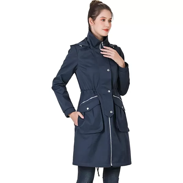 BGSD Women Ariah Waterproof Hooded Rain Jacket Parka Coat  Regular amp Plus SizeNavy