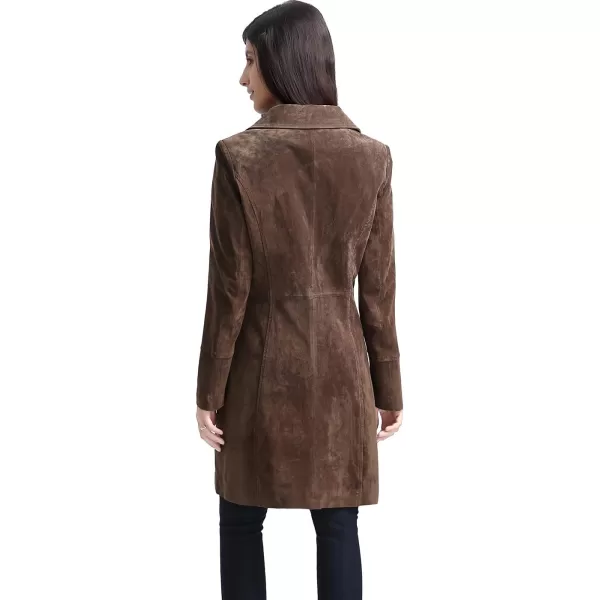 BGSD Women Aubrey Suede Leather Walking Coat Regular amp Plus Size amp PetiteBrown