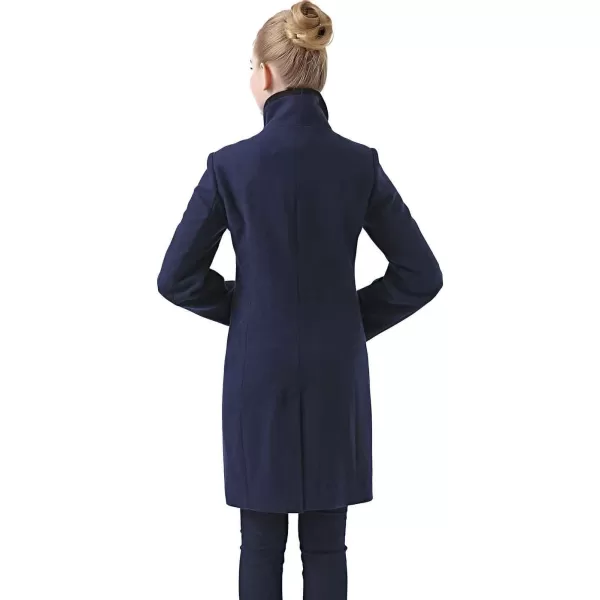 BGSD Women Audrey Colorblock Wool Blend Coat Navy LargeBGSD Women Audrey Colorblock Wool Blend Coat Navy Large