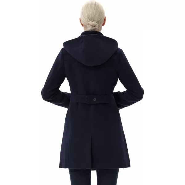 BGSD Women Ava Toggle Hooded Duffle Wool Coat Regular amp Plus Size amp PetiteNavy