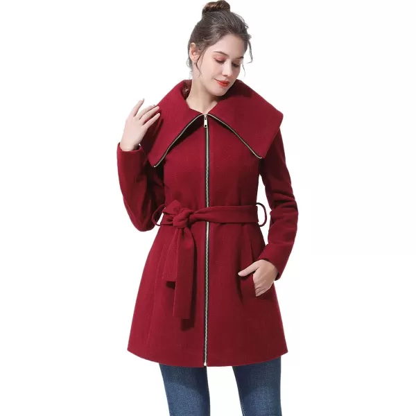 BGSD Women Aya Belted Wool Coat Regular amp Plus Size amp PetiteWine