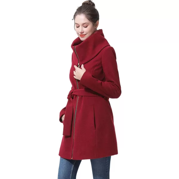 BGSD Women Aya Belted Wool Coat Regular amp Plus Size amp PetiteWine