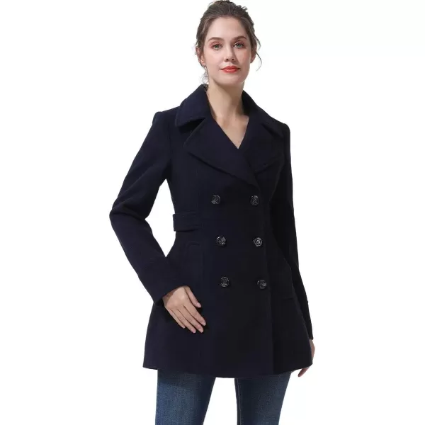 BGSD Women Ayu Wool Pea Coat Regular amp Plus Size amp PetiteBlack