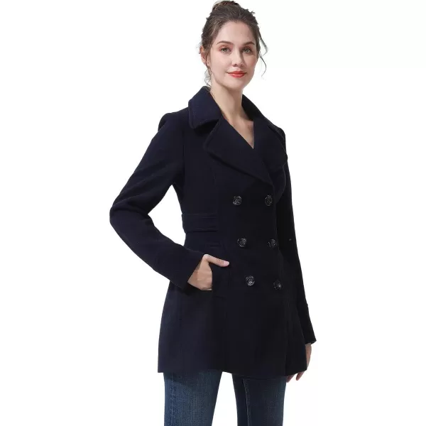 BGSD Women Ayu Wool Pea Coat Regular amp Plus Size amp PetiteBlack