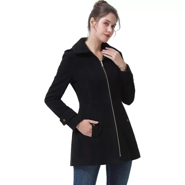 BGSD Women Bao Hooded Wool Coat Regular amp Plus Size amp PetiteBlack