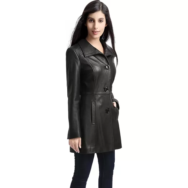 BGSD Women Belle Lambskin Leather Coat Regular amp Plus Size amp PetiteBlack