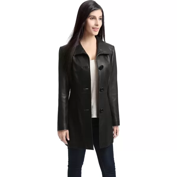 BGSD Women Belle Lambskin Leather Coat Regular amp Plus Size amp PetiteBlack