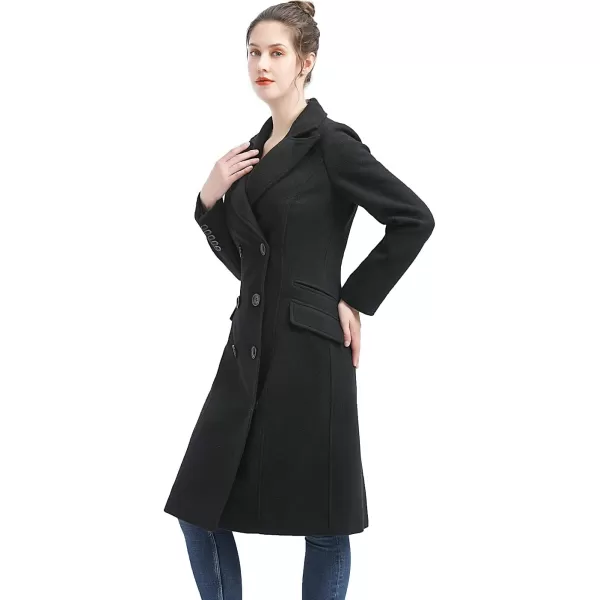 BGSD Women Bri Long Wool Pea Coat Regular amp Plus Size amp PetiteBlack