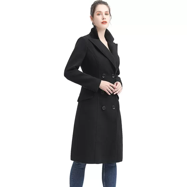 BGSD Women Bri Long Wool Pea Coat Regular amp Plus Size amp PetiteBlack