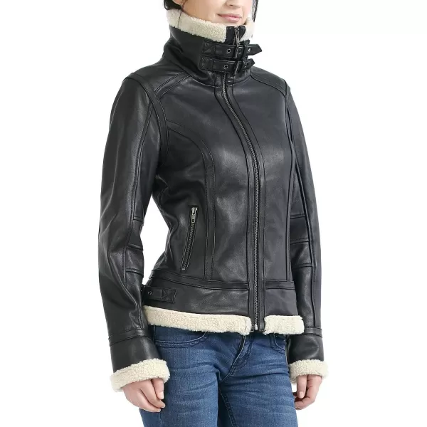 BGSD Women Brittany Lambskin Leather Jacket Regular amp Plus Size amp PetiteBlack