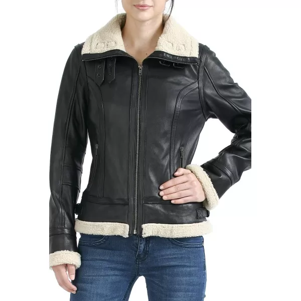 BGSD Women Brittany Lambskin Leather Jacket Regular amp Plus Size amp PetiteBlack