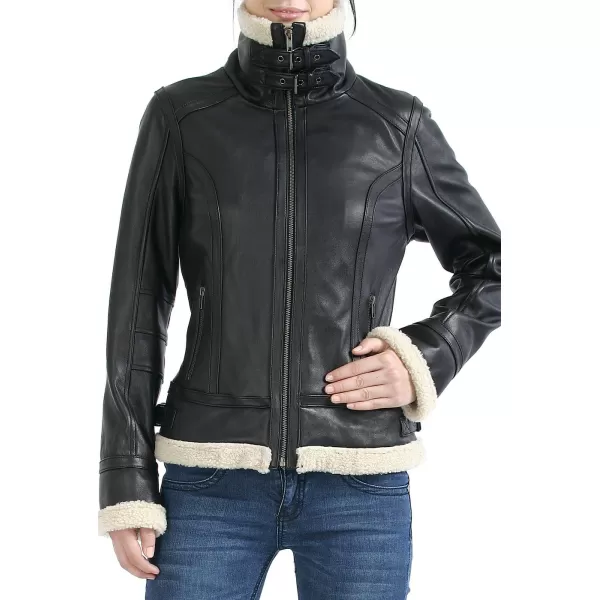 BGSD Women Brittany Lambskin Leather Jacket Regular amp Plus Size amp PetiteBlack