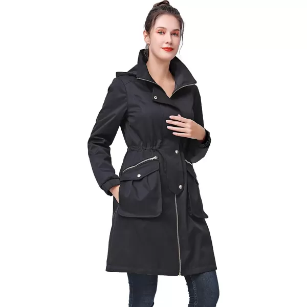 BGSD Women Carly Waterproof Hooded Parka Coat Outdoor Windbreaker Rain Jacket  Regular amp Plus SizeBlack